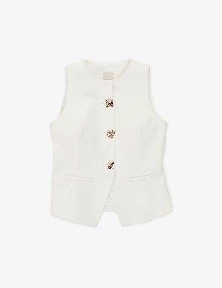 Ekru Slim Fit Yelek - 50320344004