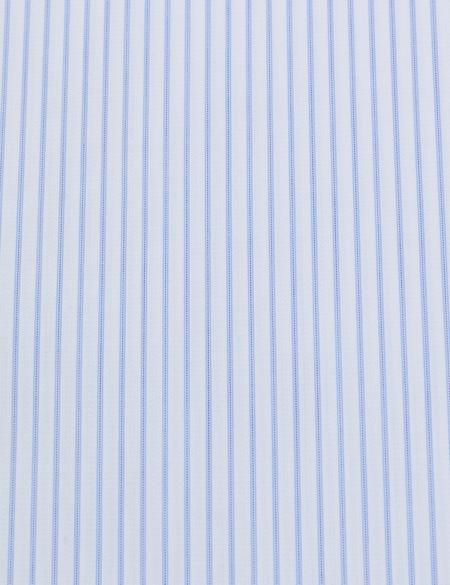 Beyaz Non Iron Ütü Gerektirmez Çizgili Slim Fit Basic Uzun Kollu Gömlek - 50321024008