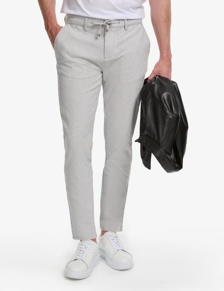 Gri Slim Fit Gofre Yazlık Kanvas Pantolon - 50305235316