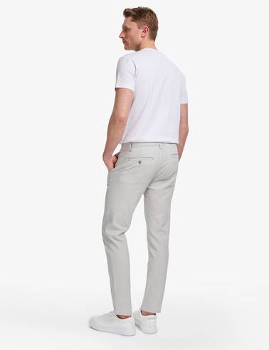 Gri Slim Fit Gofre Yazlık Kanvas Pantolon