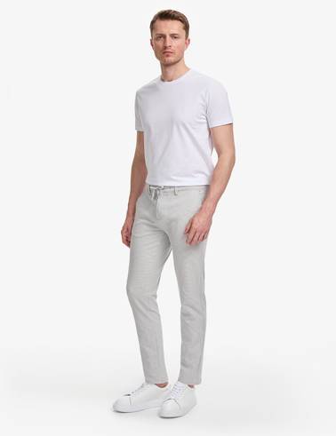Gri Slim Fit Gofre Yazlık Kanvas Pantolon