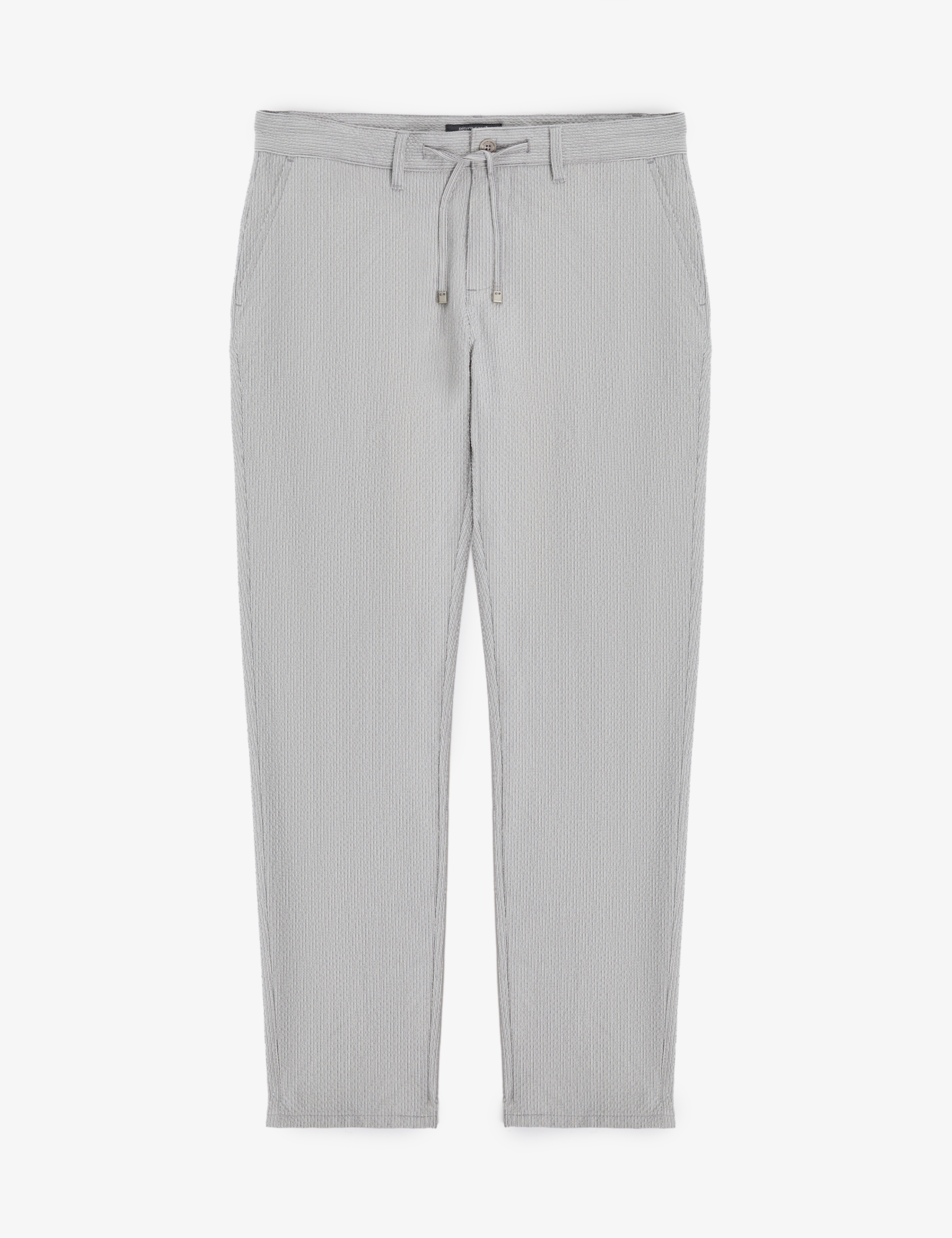 Gri Slim Fit Gofre Yazlık Kanvas Pantolon - Image 5