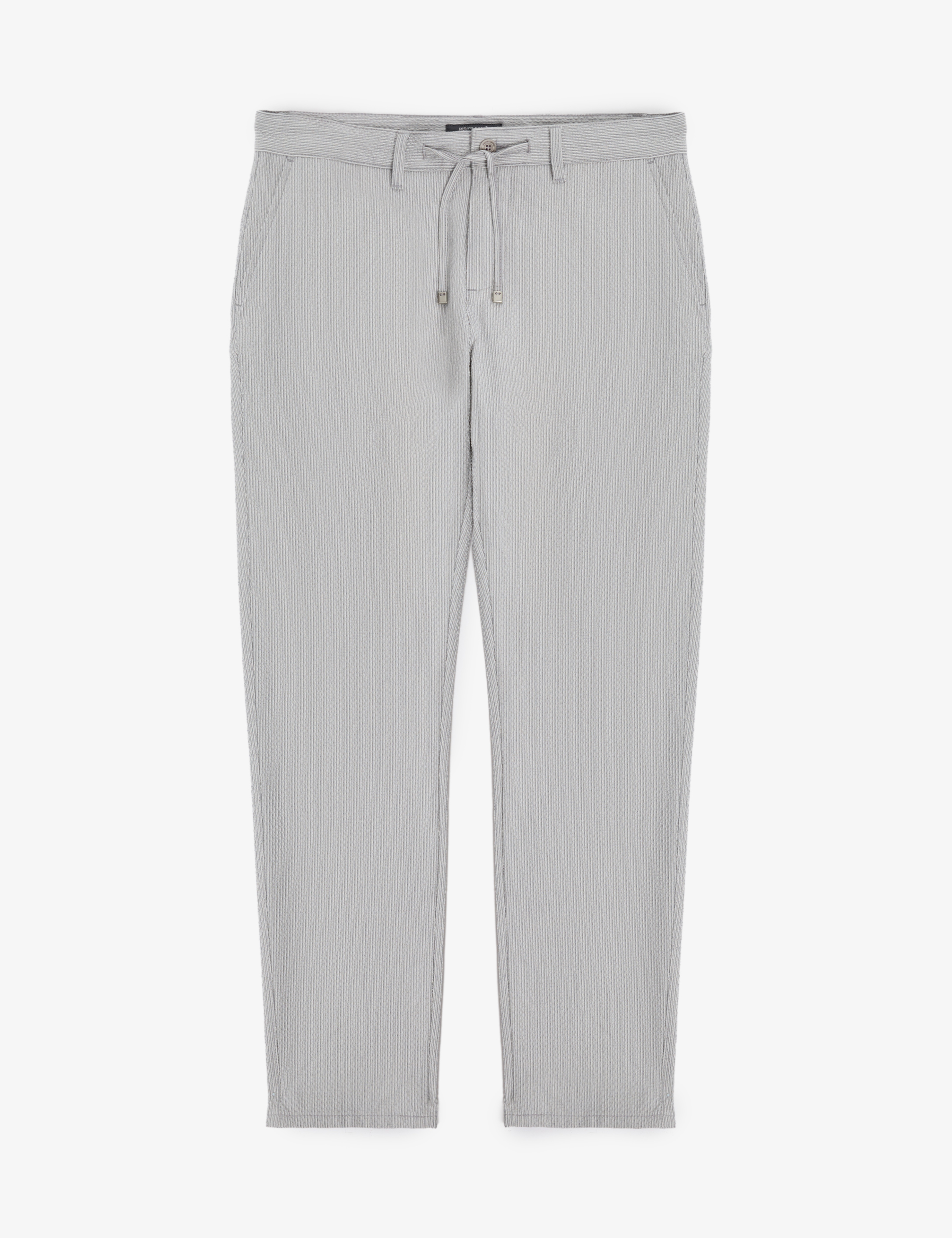 Gri Slim Fit Gofre Yazlık Kanvas Pantolon