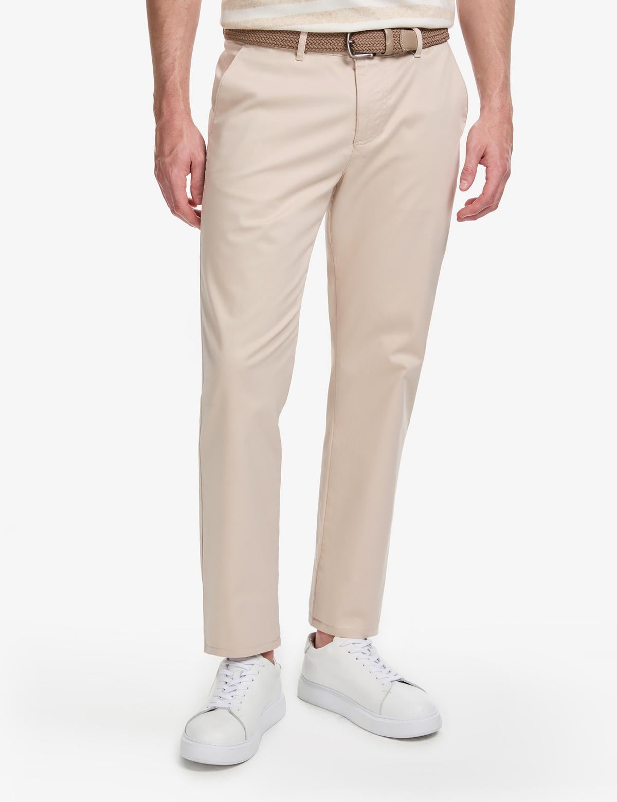 Bej Regular Fit Basic Kanvas Pantolon - 50305473108