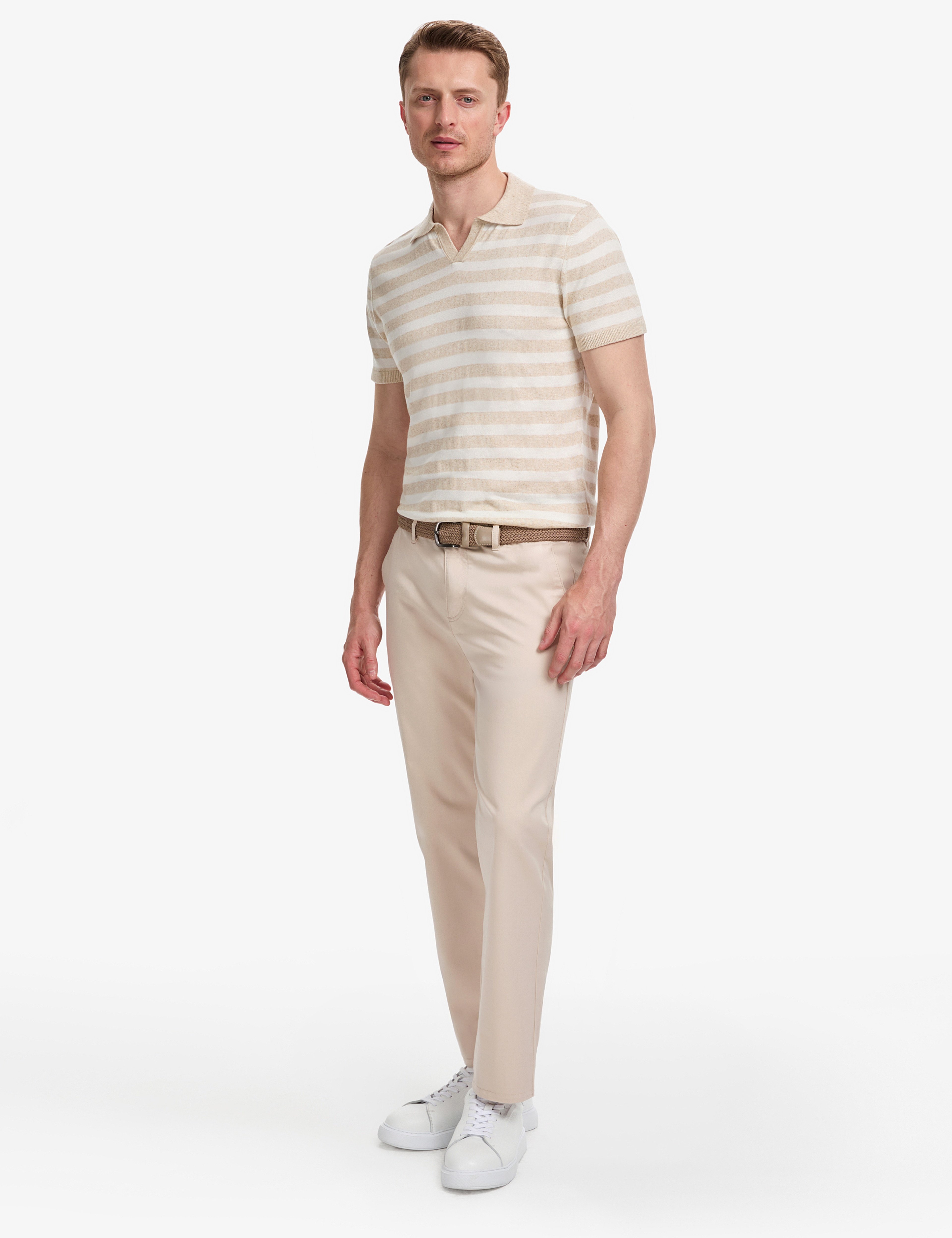 Bej Regular Fit Basic Kanvas Pantolon - Image 3