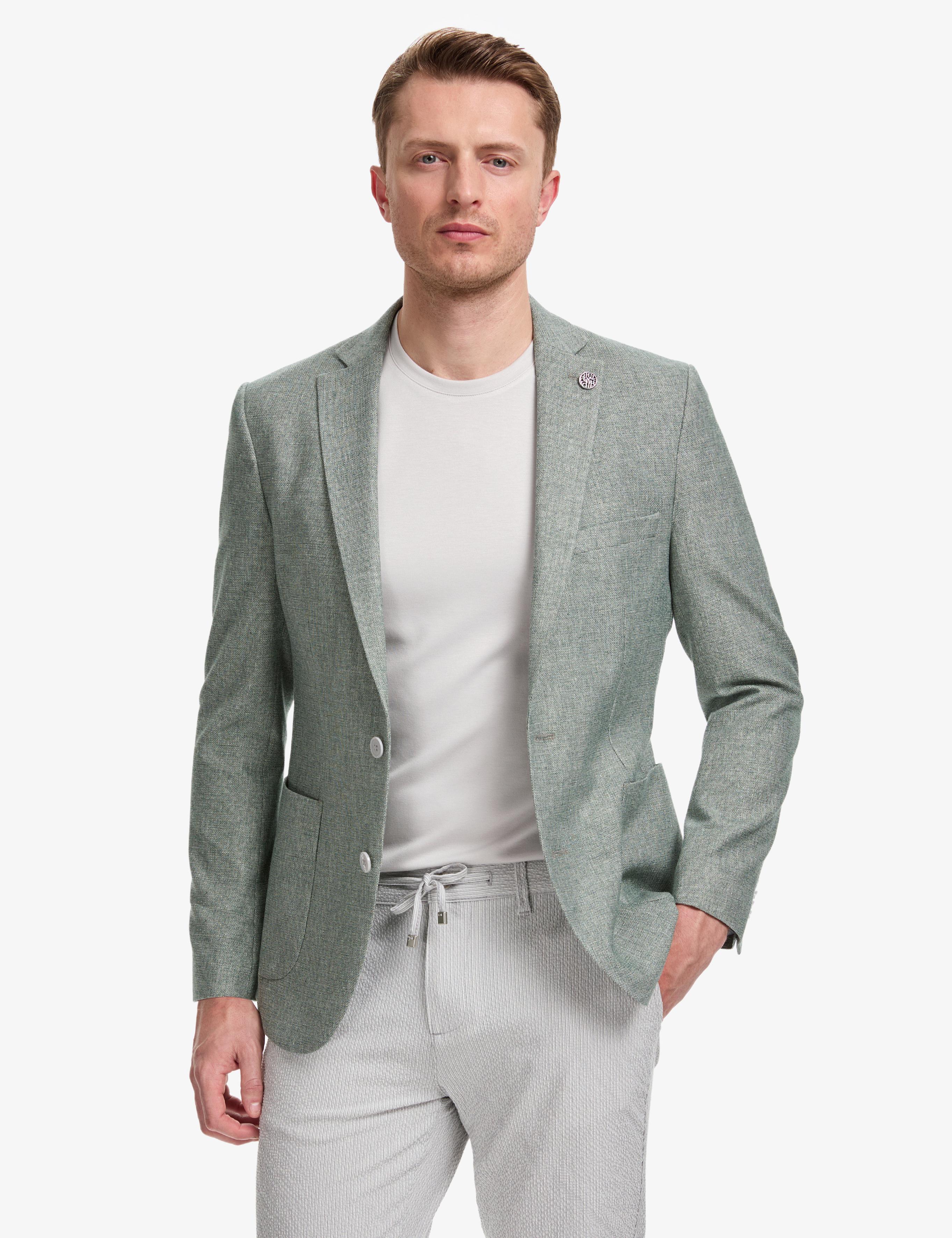 Mint Ex. Slim Fit Keten Pamuk Karışımlı Ceket