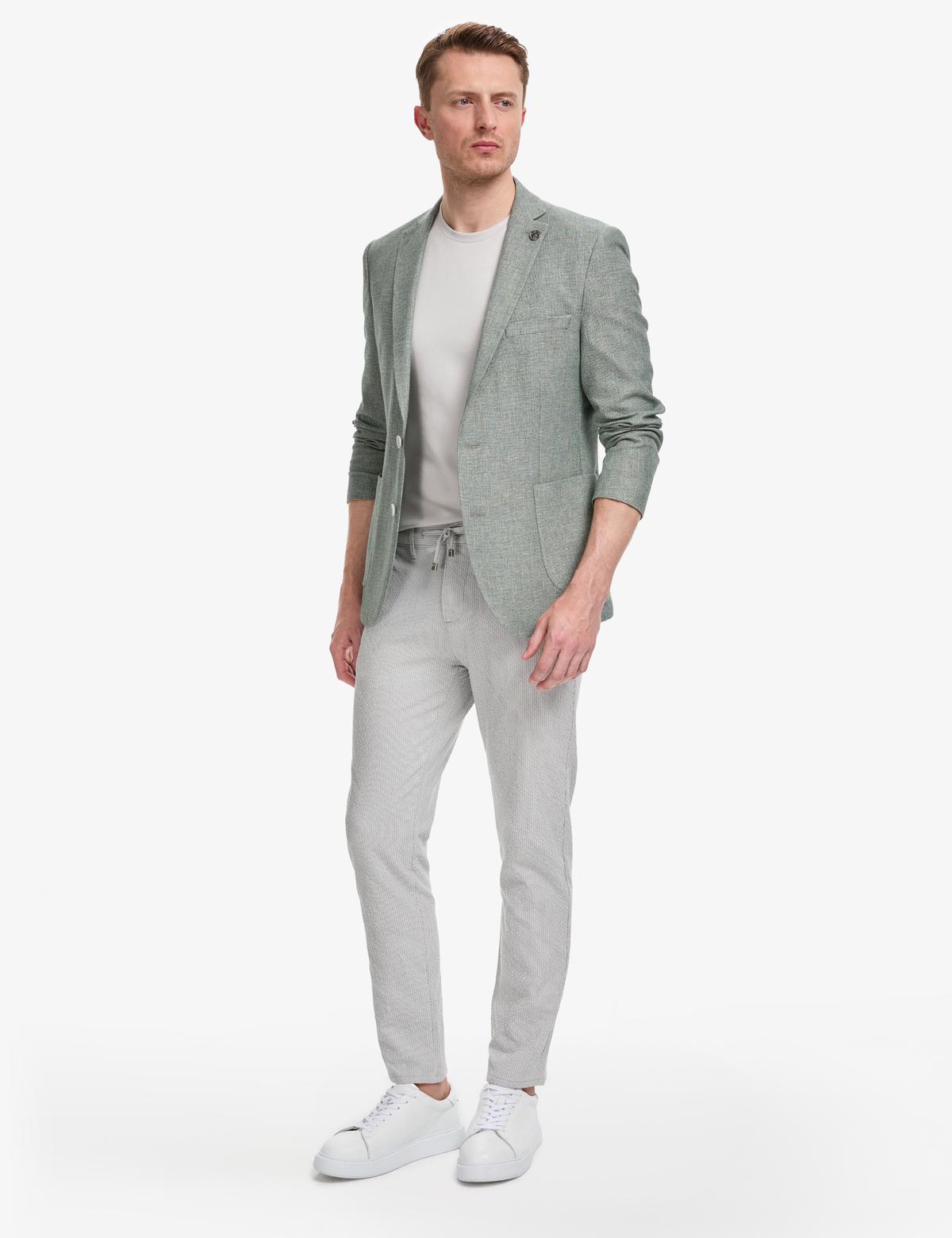 Mint Ex. Slim Fit Keten Pamuk Karışımlı Ceket - 50324253101