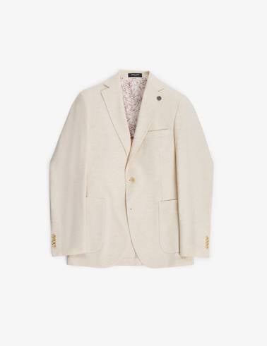 Bej Ex. Slim Fit Pamuk Karışımlı Ceket