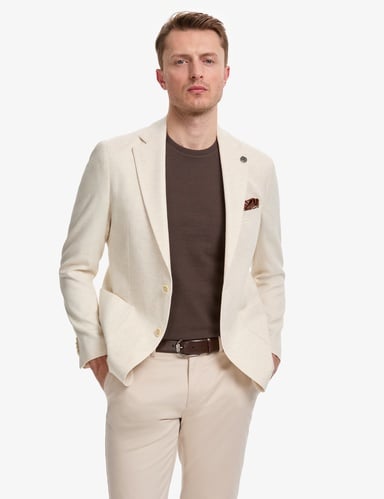 Bej Extra Slim Fit Pamuk Karışımlı Ceket