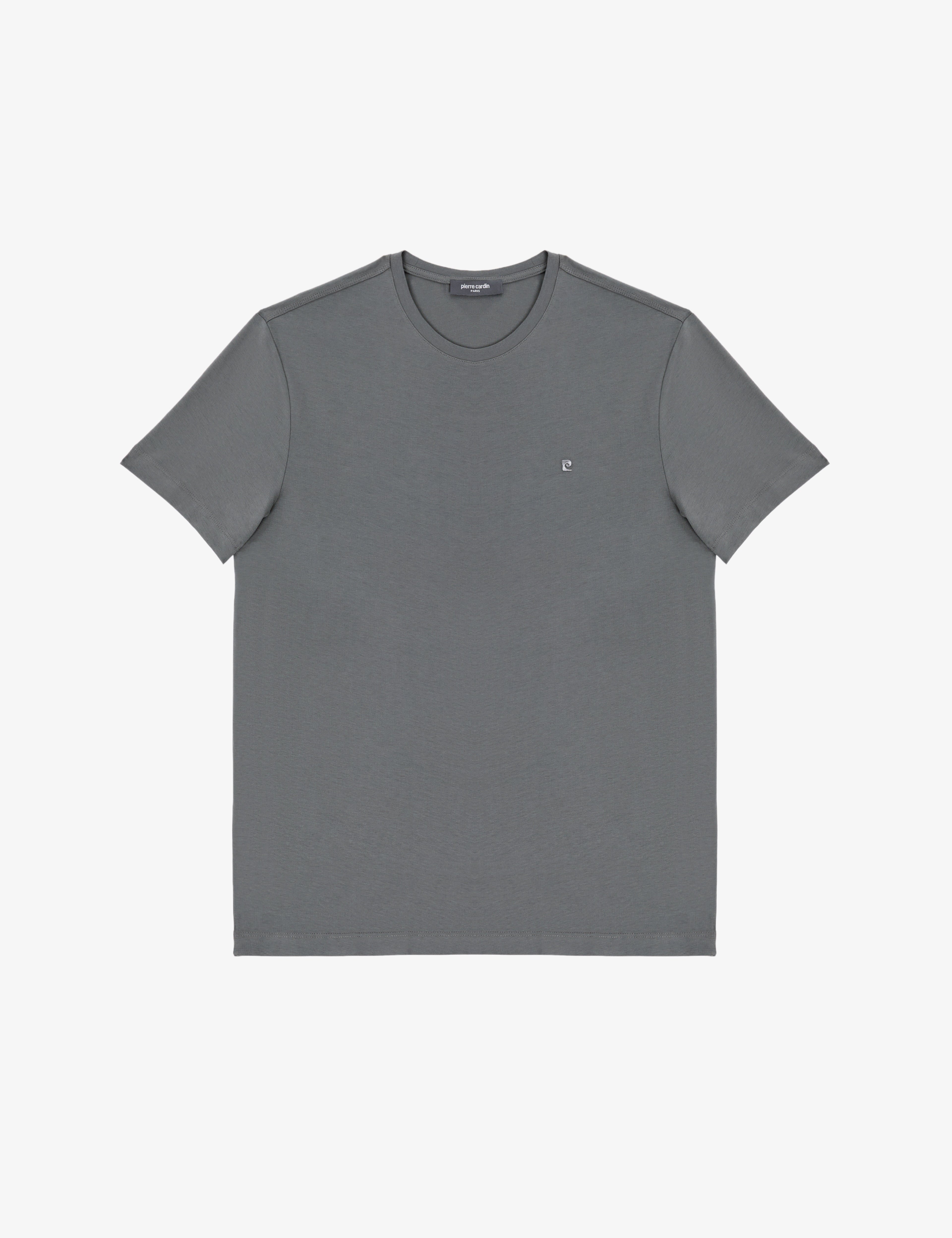 Antrasit Slim Fit %100 Pamuk Bisiklet Yaka Basic Tişört