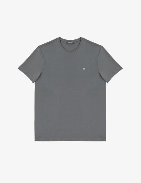 Antrasit Slim Fit %100 Pamuk Bisiklet Yaka Basic Tişört - 50325307022