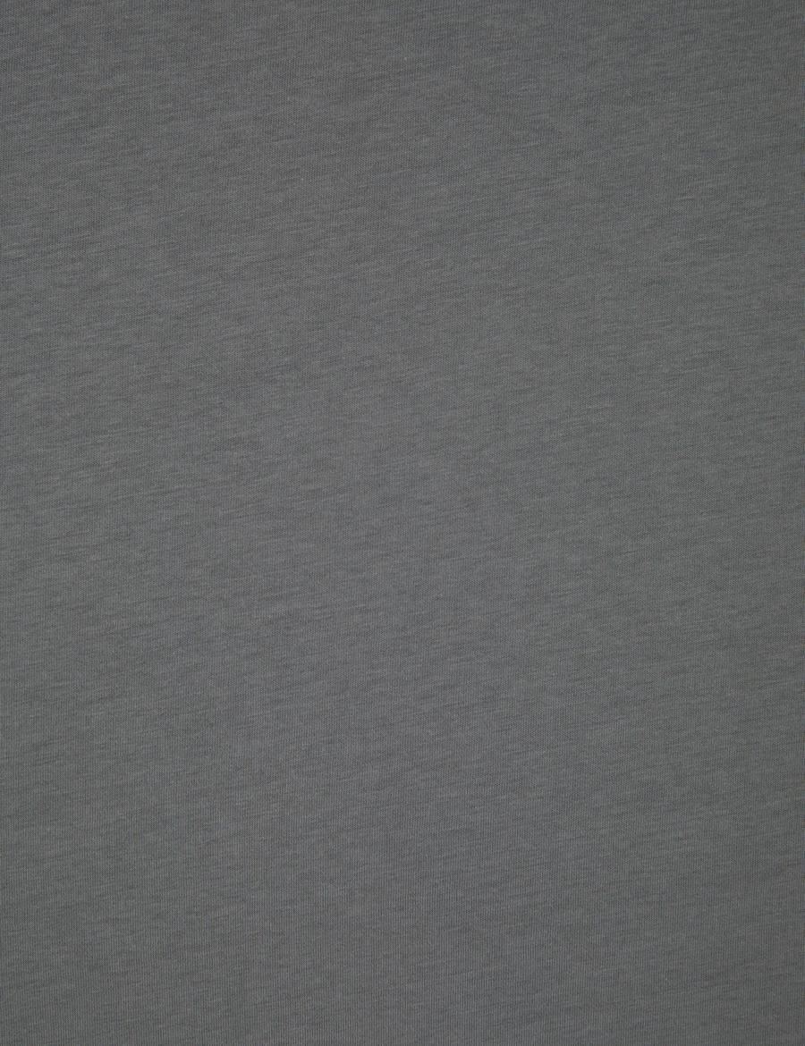 Antrasit Slim Fit %100 Pamuk Bisiklet Yaka Basic Tişört