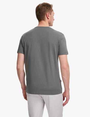 Antrasit Slim Fit %100 Pamuk Bisiklet Yaka Basic Tişört