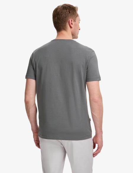 Antrasit Slim Fit %100 Pamuk Bisiklet Yaka Basic Tişört - 50325307022