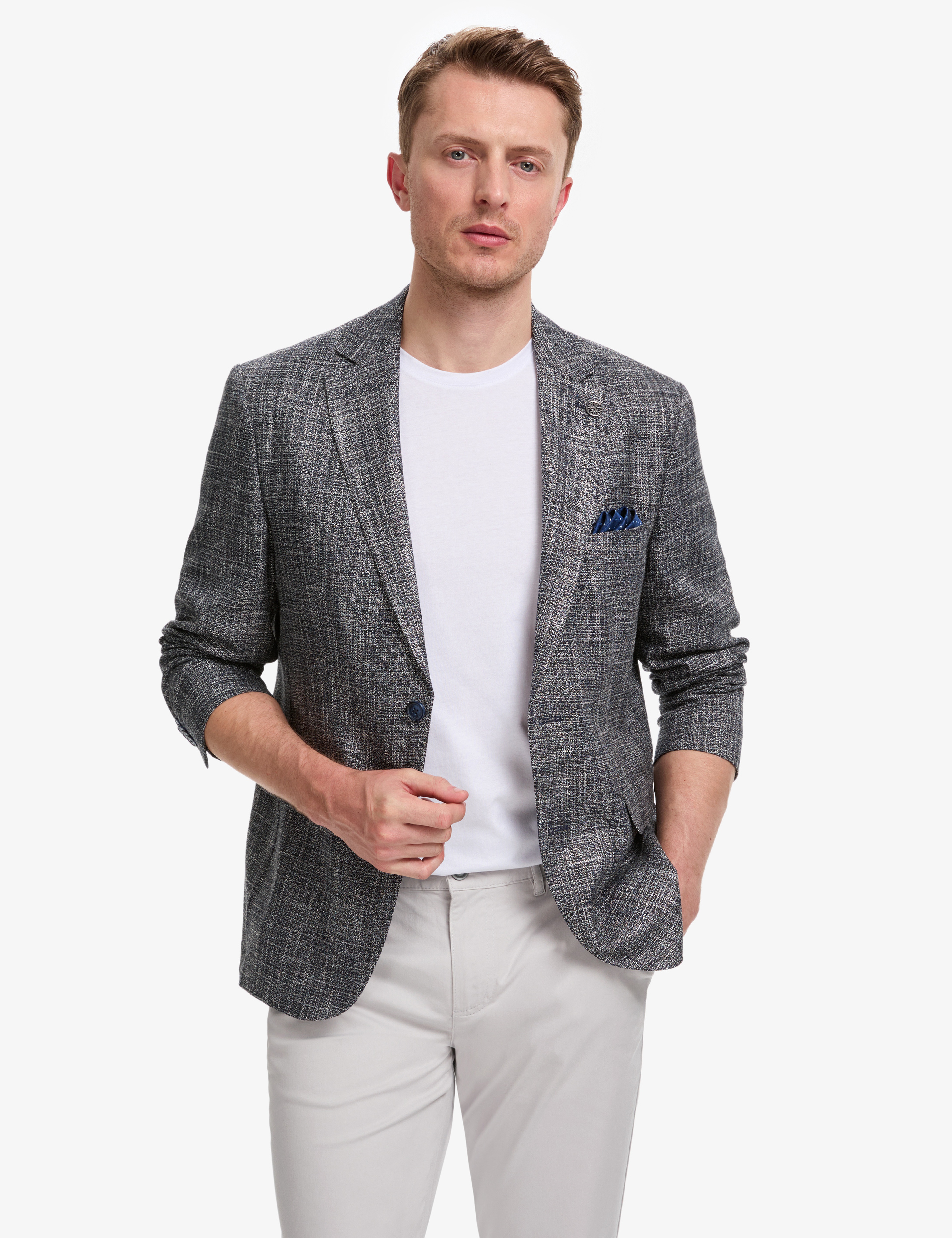 Lacivert Slim Fit Ceket - Image 1
