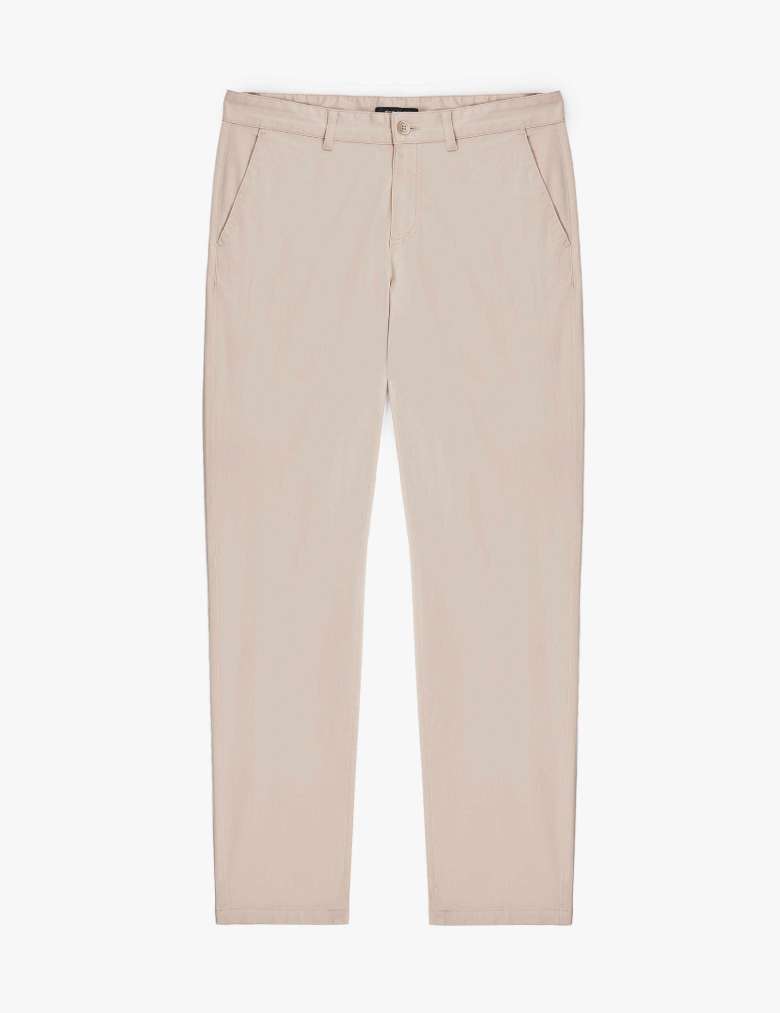 Bej Slim Fit Kanvas Pantolon