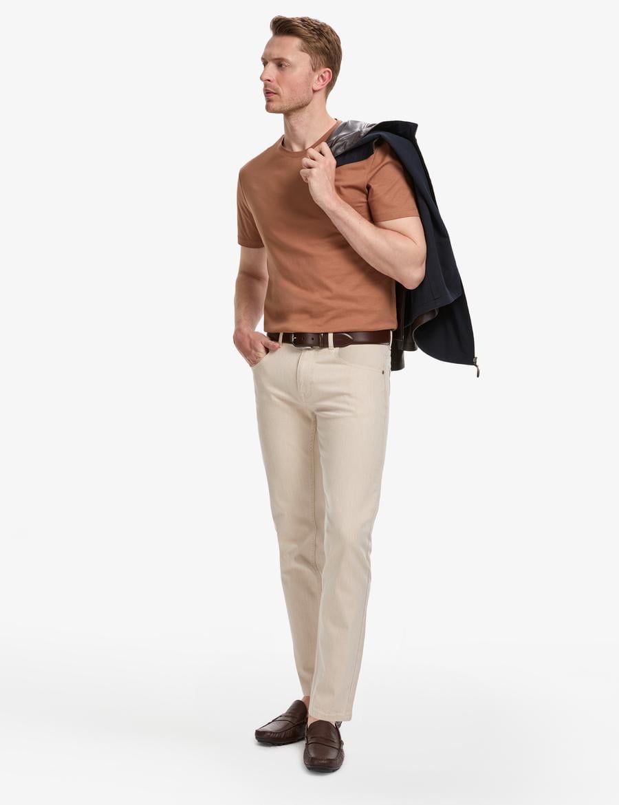 Bej Slim Fit Jean Pantolon