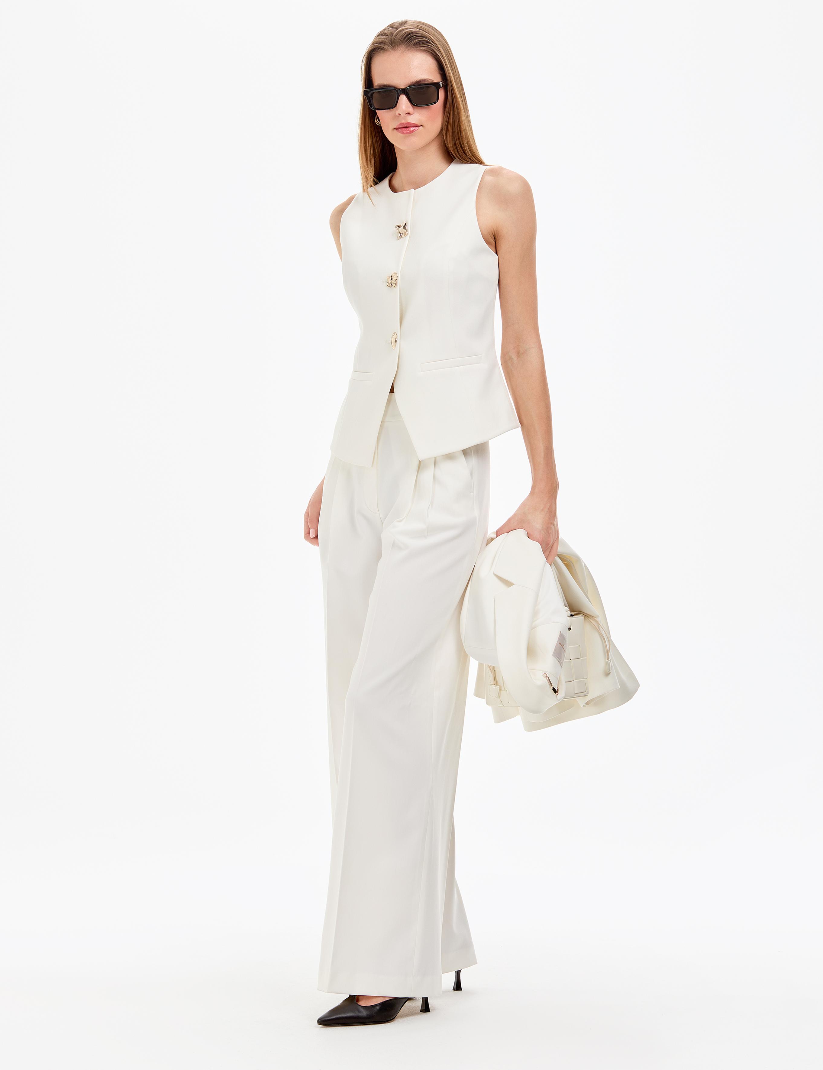 Ekru Kumaş Pantolon