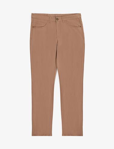 Vizon Slim Fit Keten Karışımlı Kanvas Pantolon