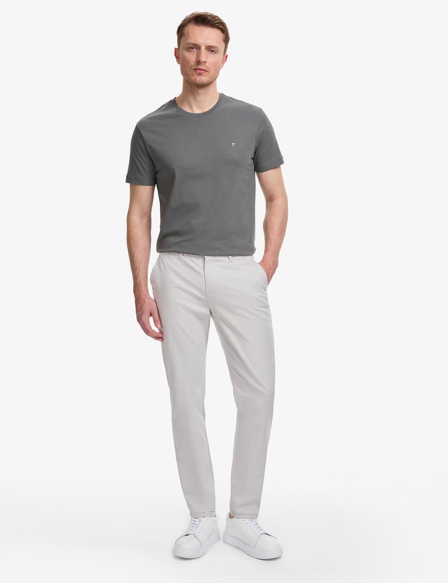 Açık Gri Slim Fit Kanvas Pantolon