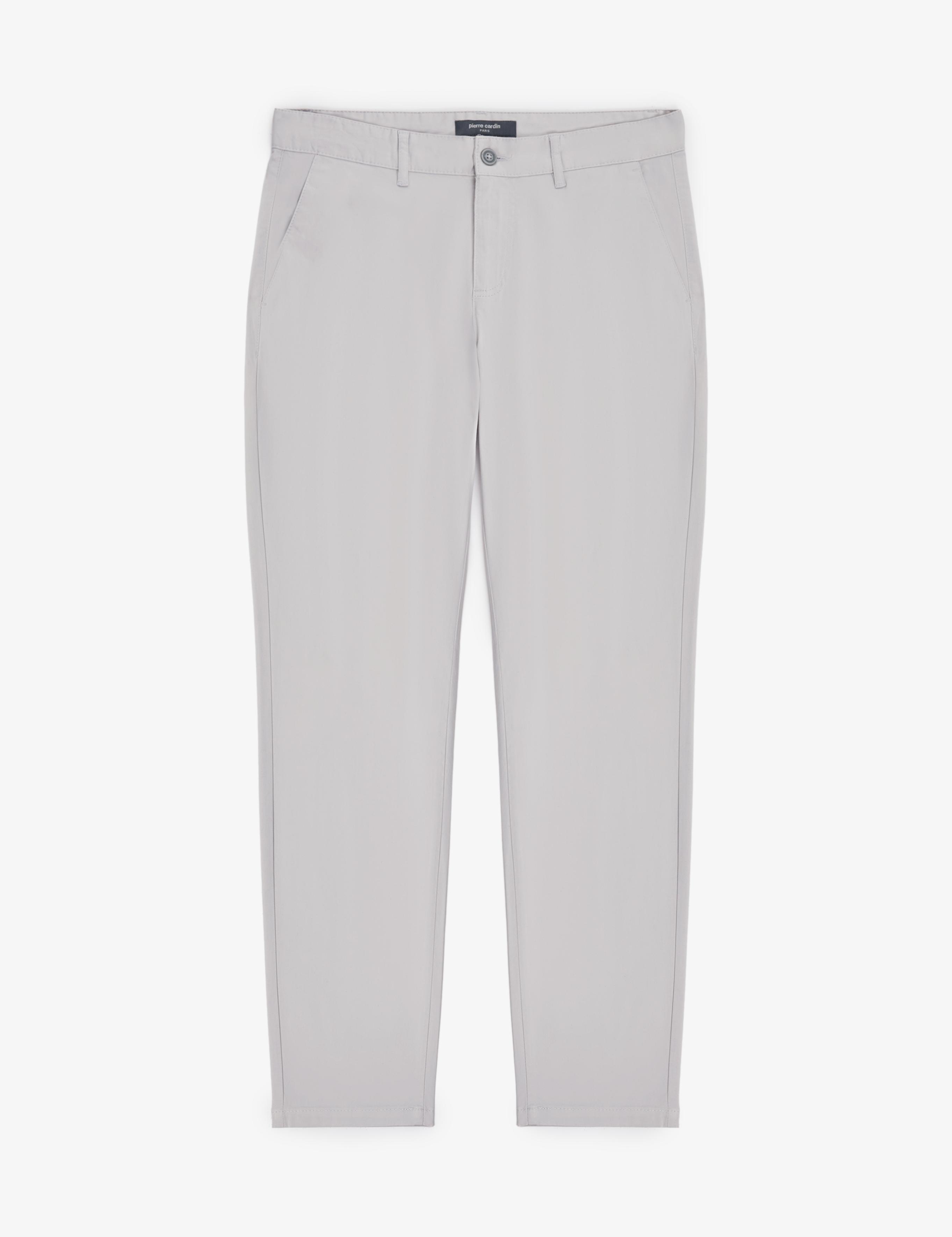 Açık Gri Slim Fit Kanvas Pantolon