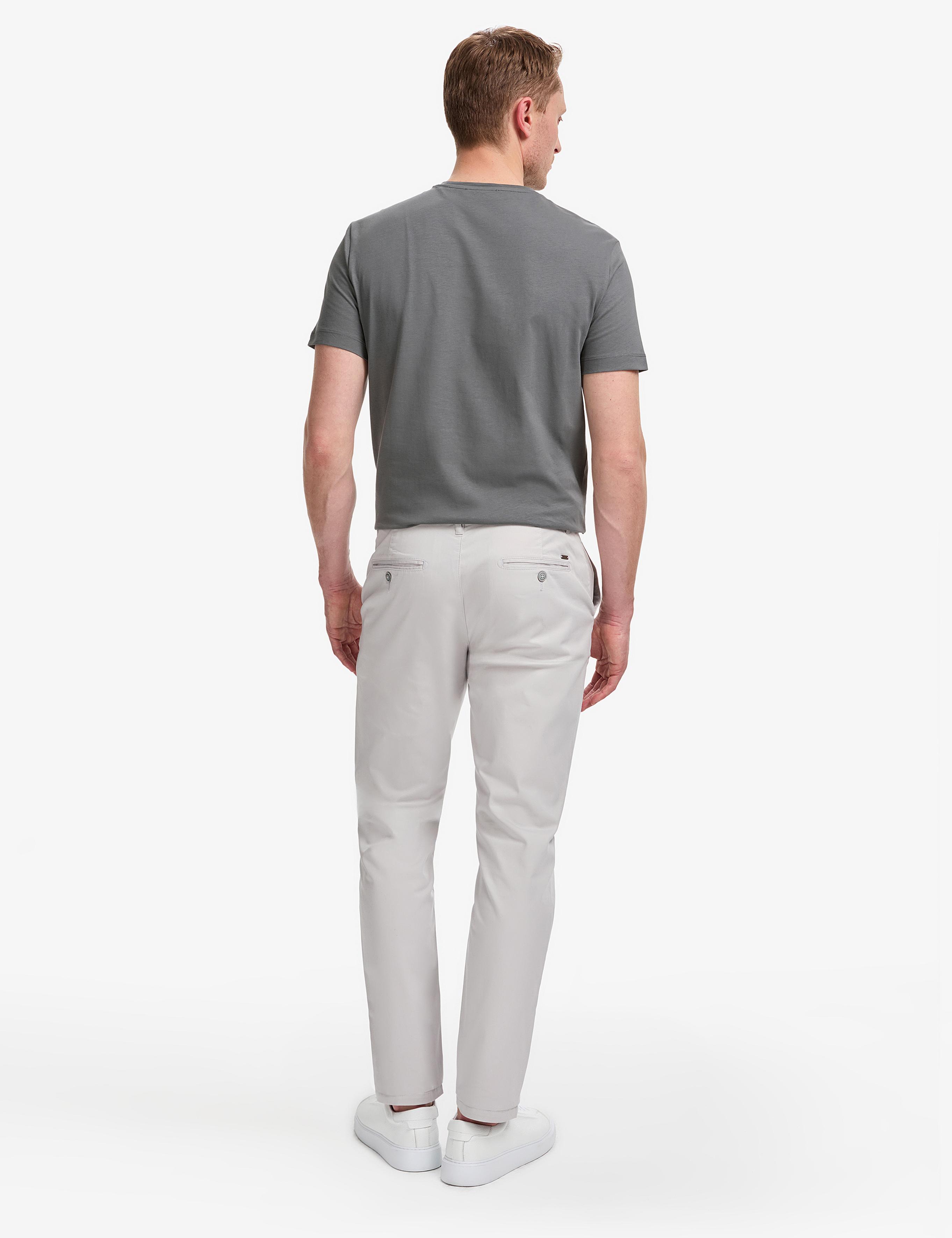 Açık Gri Slim Fit Kanvas Pantolon