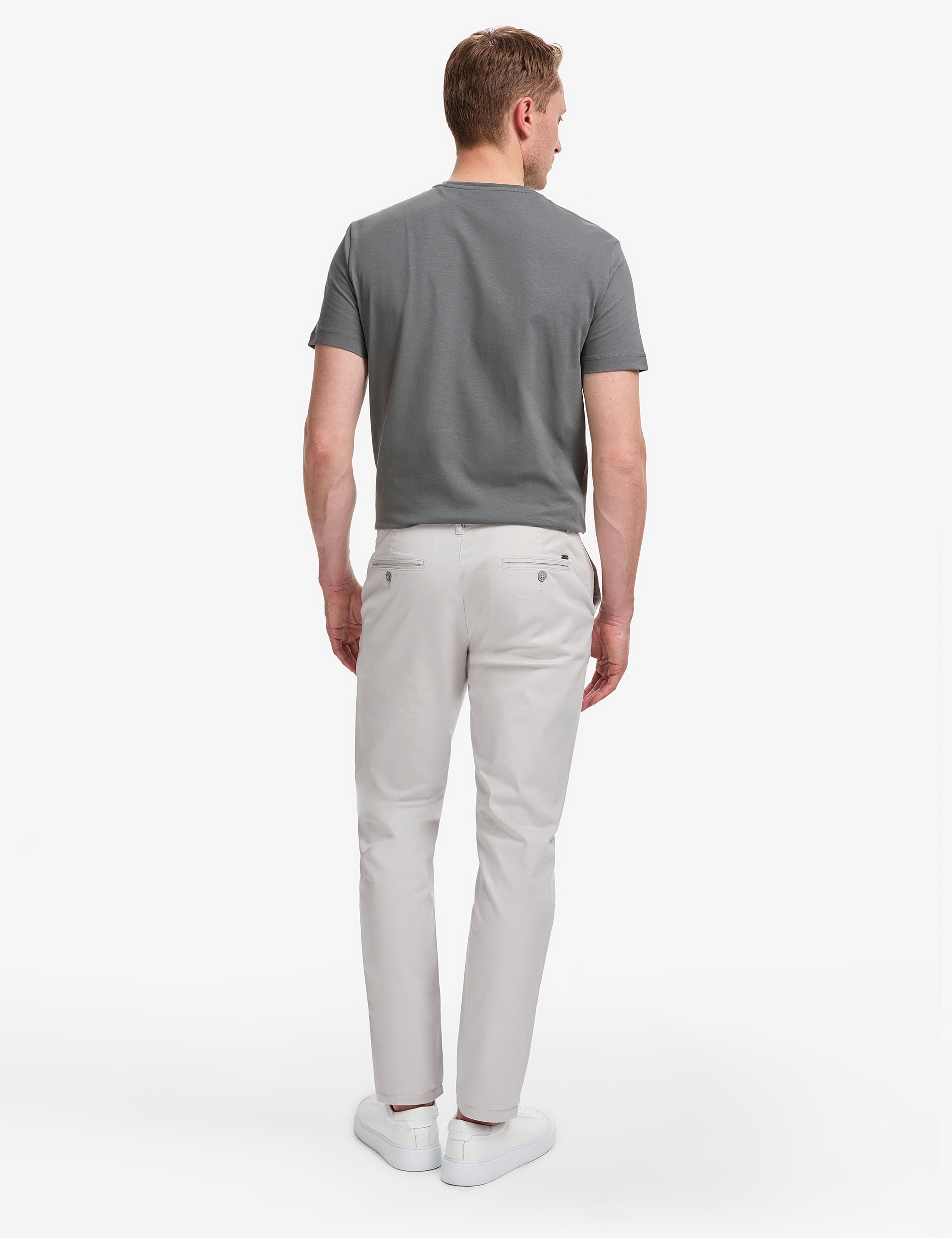 Açık Gri Slim Fit Kanvas Pantolon