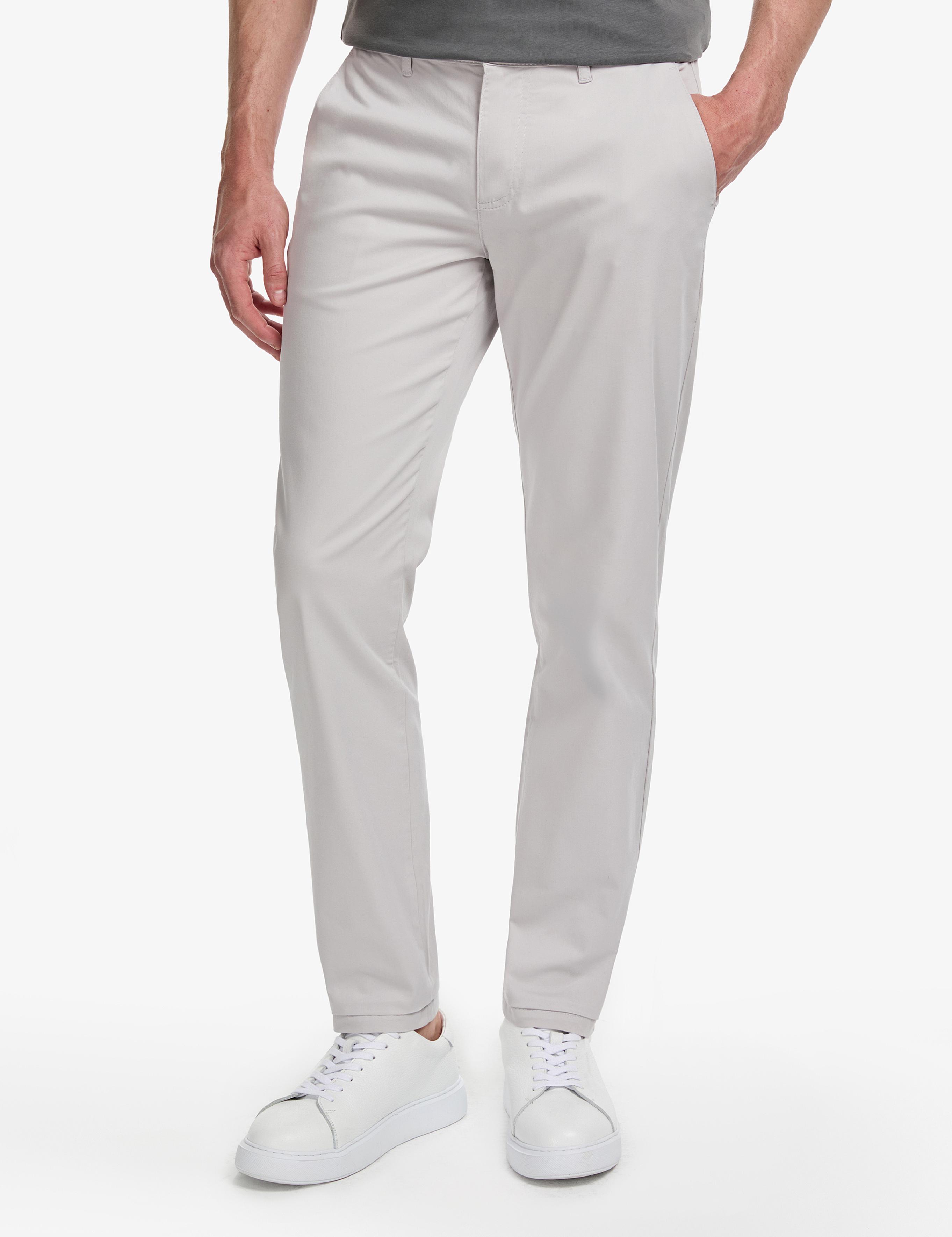 Açık Gri Slim Fit Kanvas Pantolon