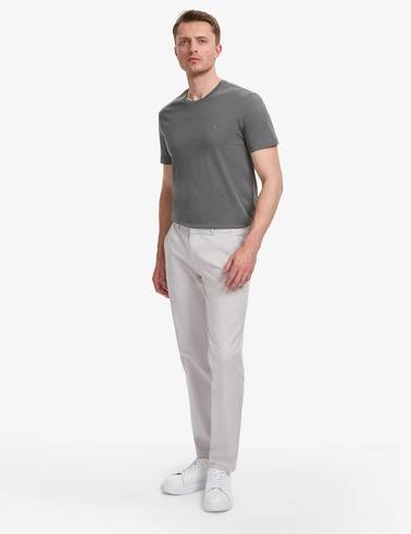 Açık Gri Slim Fit Kanvas Pantolon