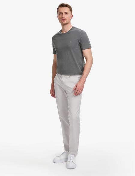 Açık Gri Slim Fit Kanvas Pantolon - 50288511305