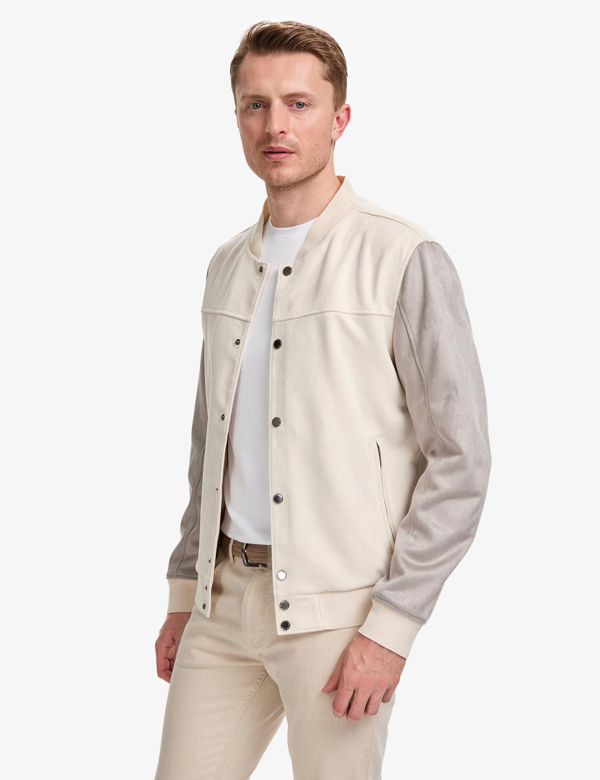 Bej Deri Ceket - 50328163011