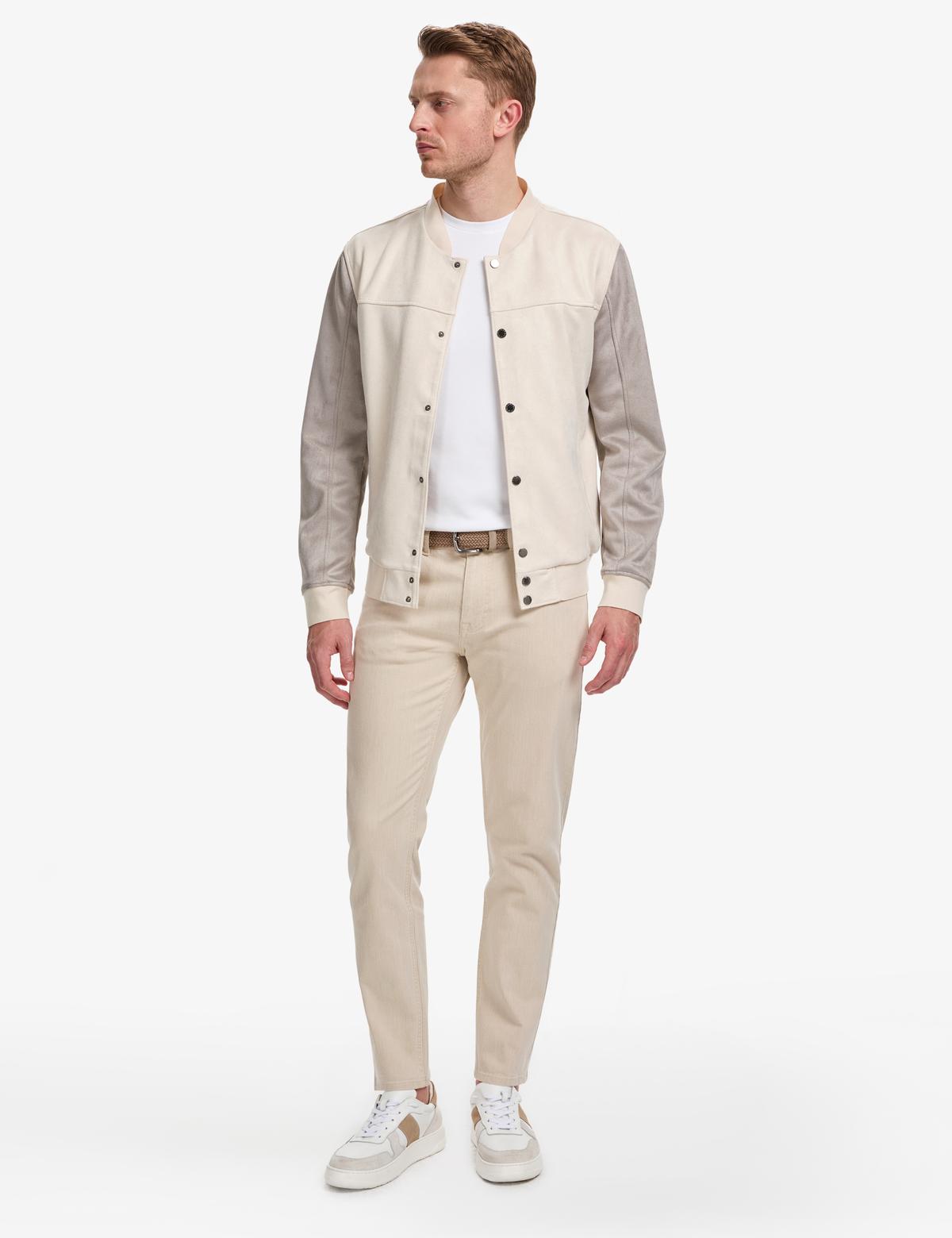 Bej Deri Ceket - 50328163011