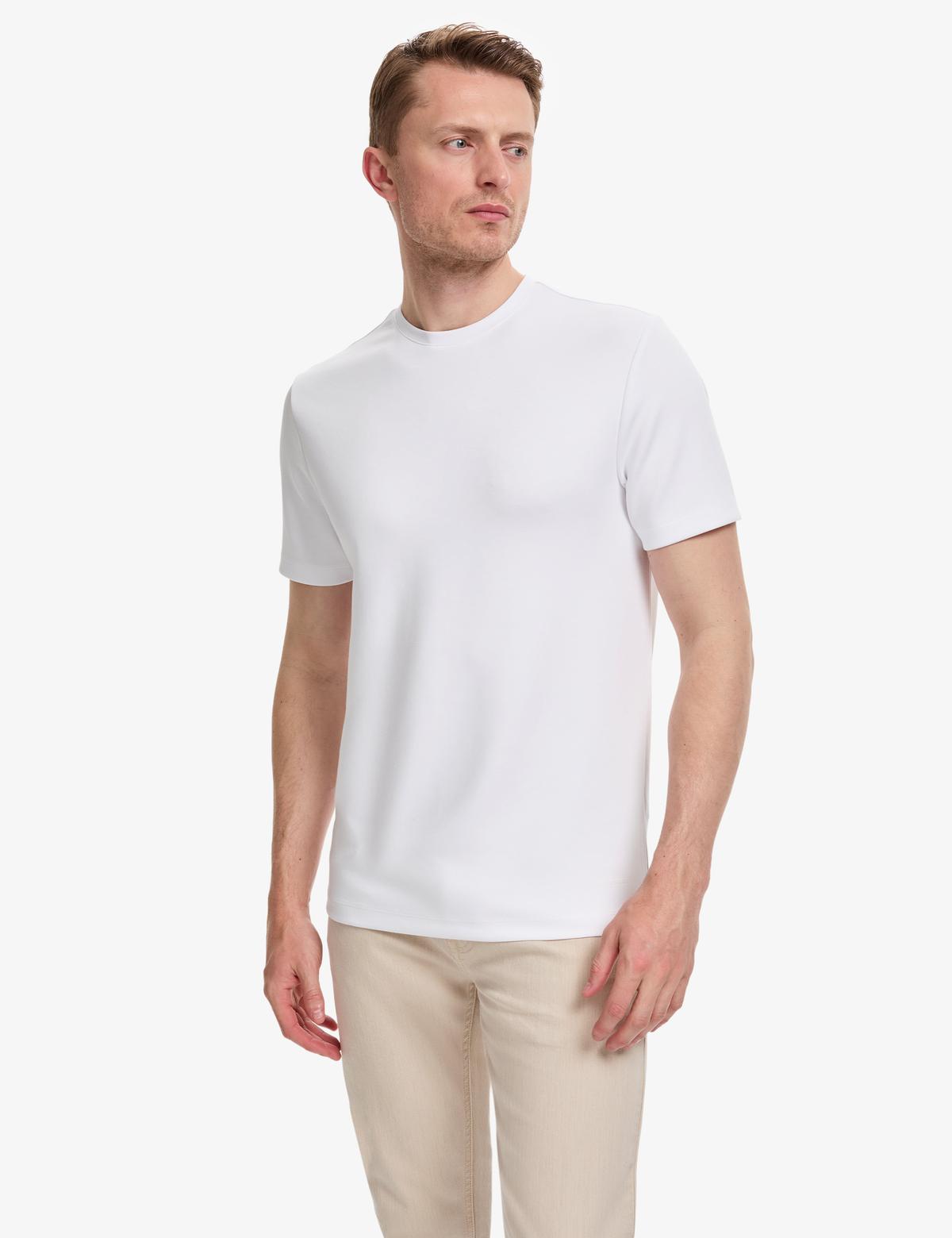 Ekru Regular Fit Basic Tişört - 50321139152