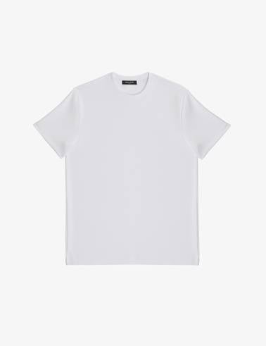 Ekru Regular Fit Bisiklet Yaka Basic Tişört