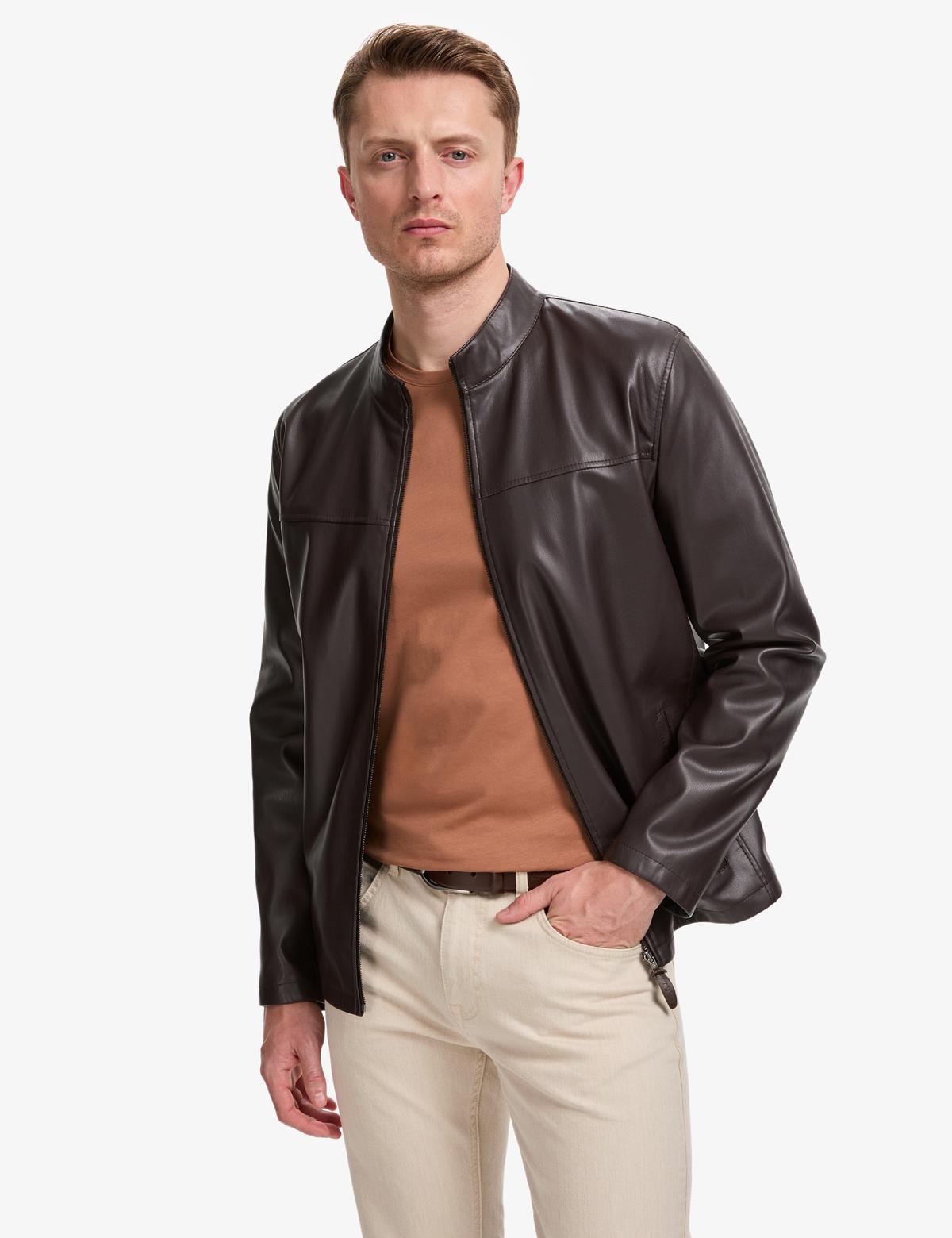 Kahverengi Deri Ceket