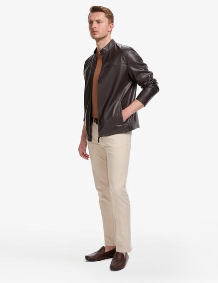 Kahverengi Deri Ceket - 50328127020