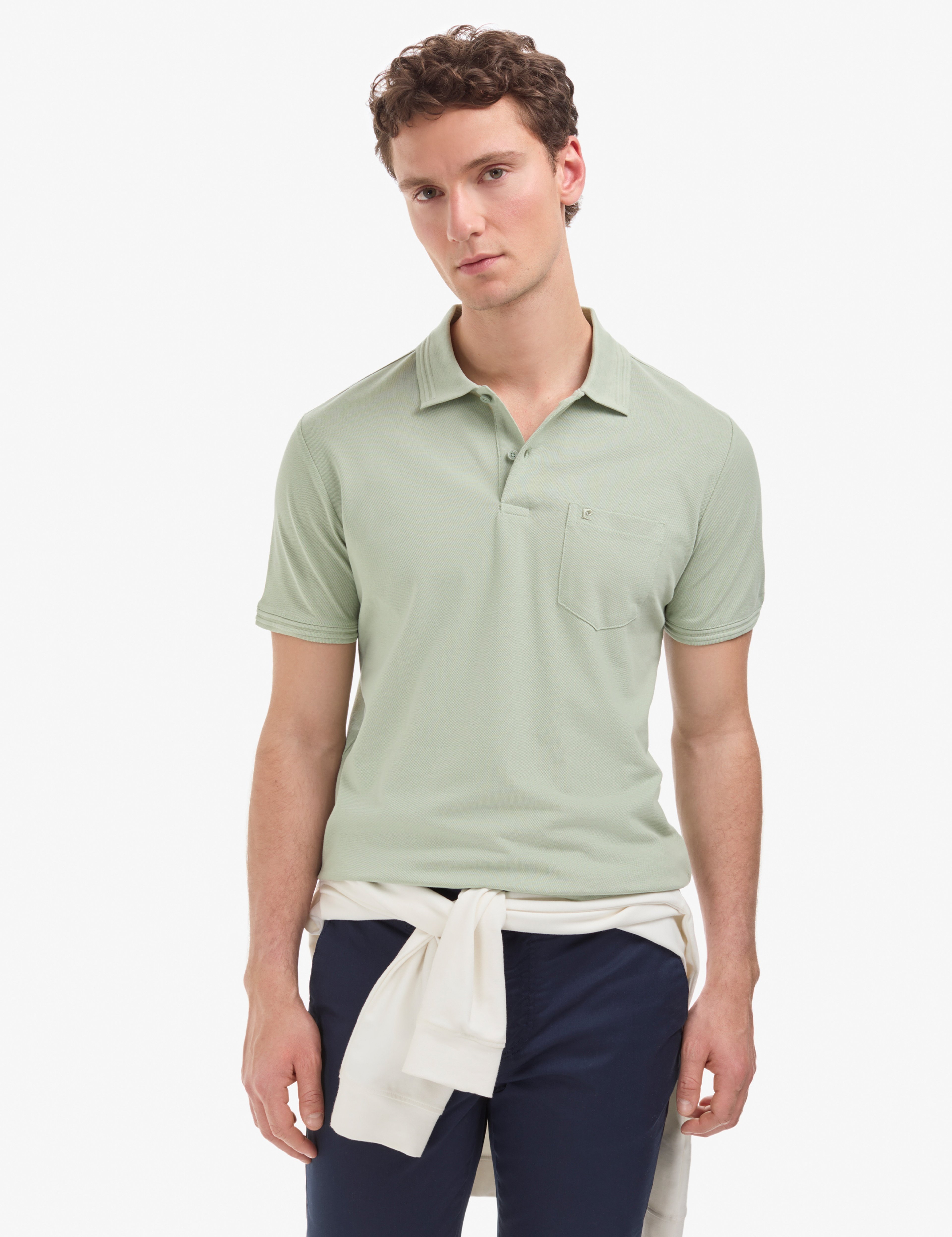 Çağla Regular Fit %100 Pamuk Cepli Kıvrılmaz Düğmeli Polo Yaka Basic Tişört - Image 1