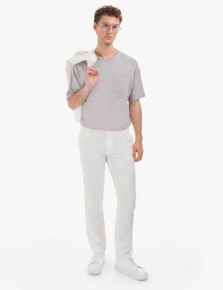 Gri Comfort Fit %100 Pamuk Bisiklet Yaka Basic Tişört - 50325300032