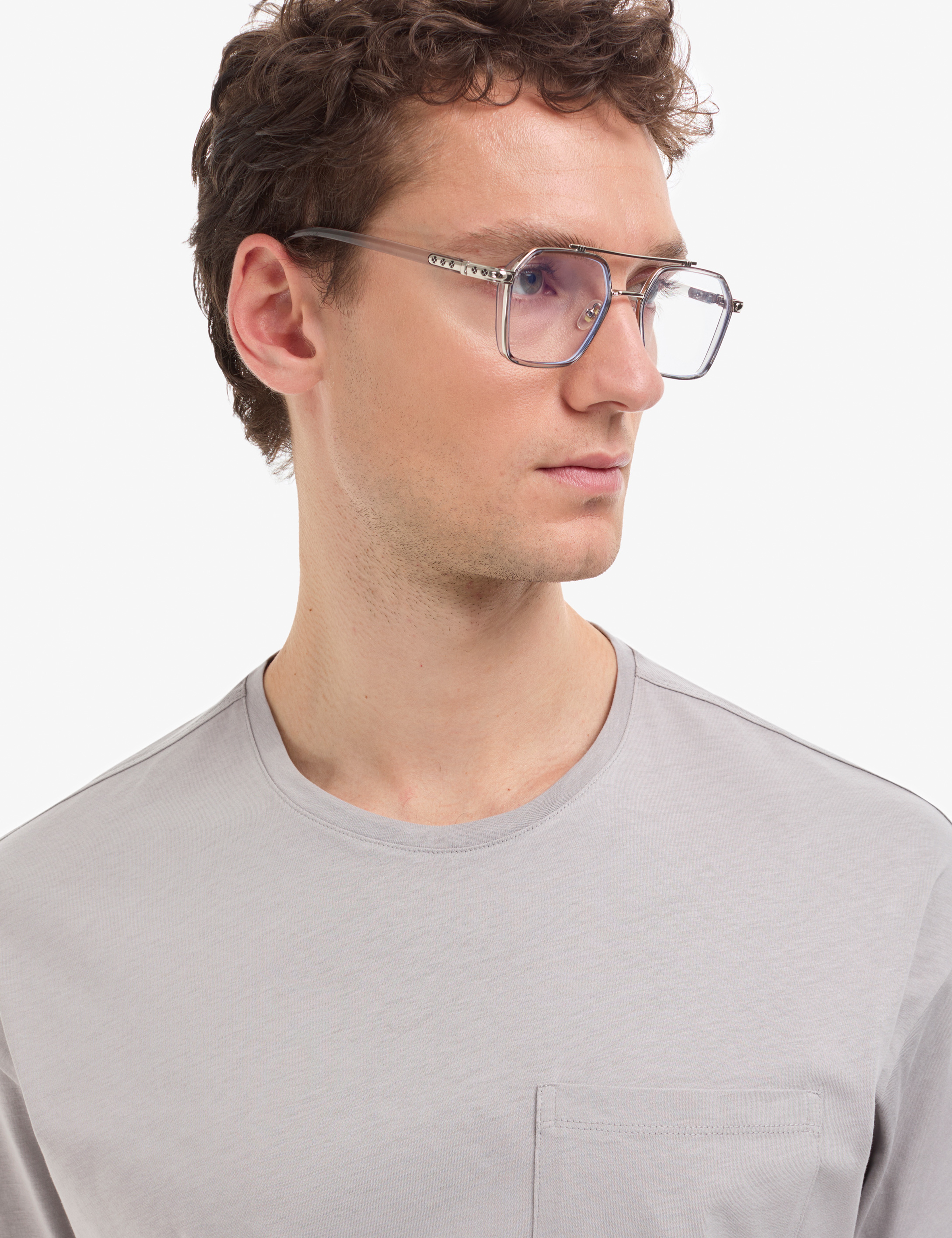 Gri Comfort Fit %100 Pamuk Bisiklet Yaka Basic Tişört - Image 2