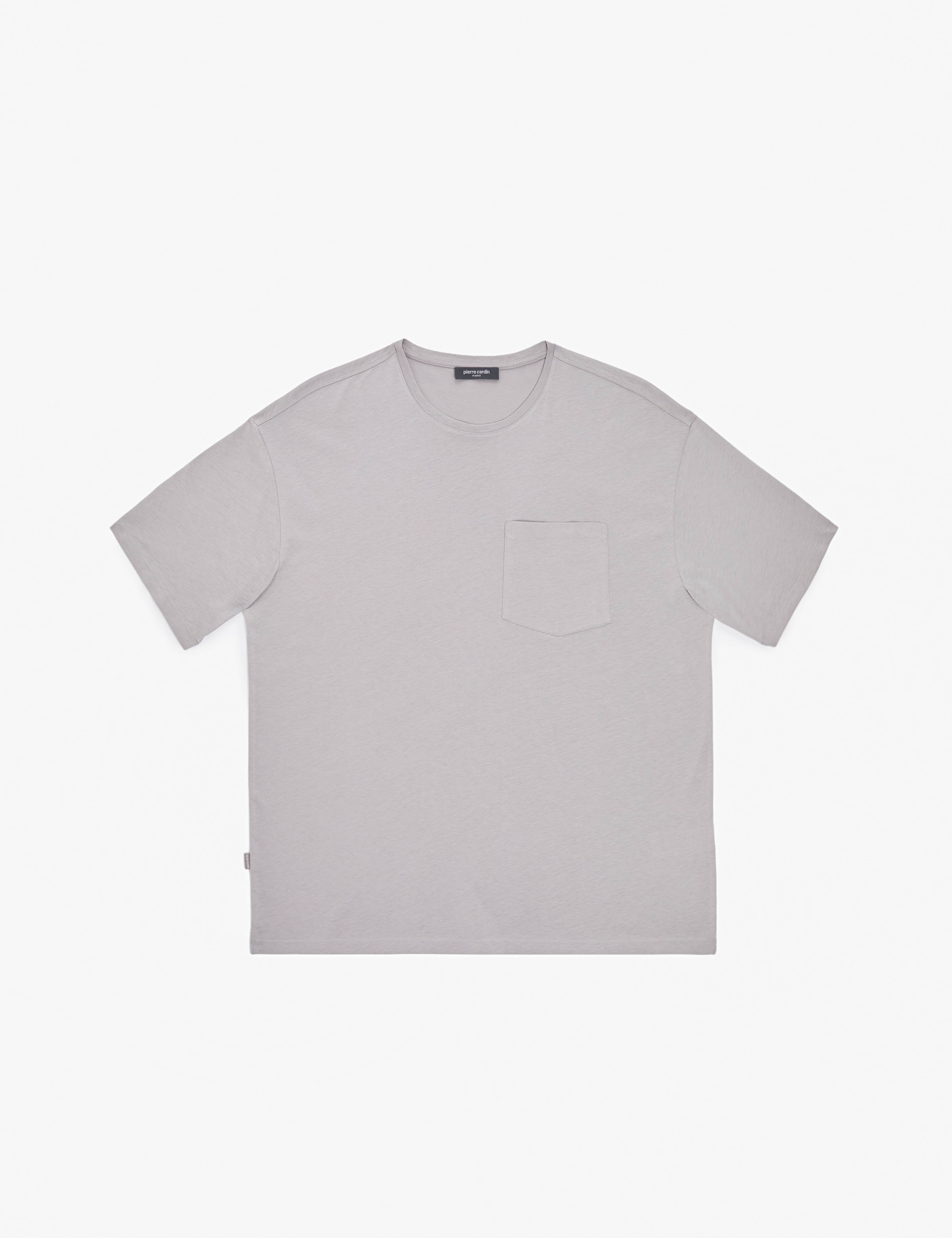 Gri Comfort Fit %100 Pamuk Bisiklet Yaka Basic Tişört - Image 6