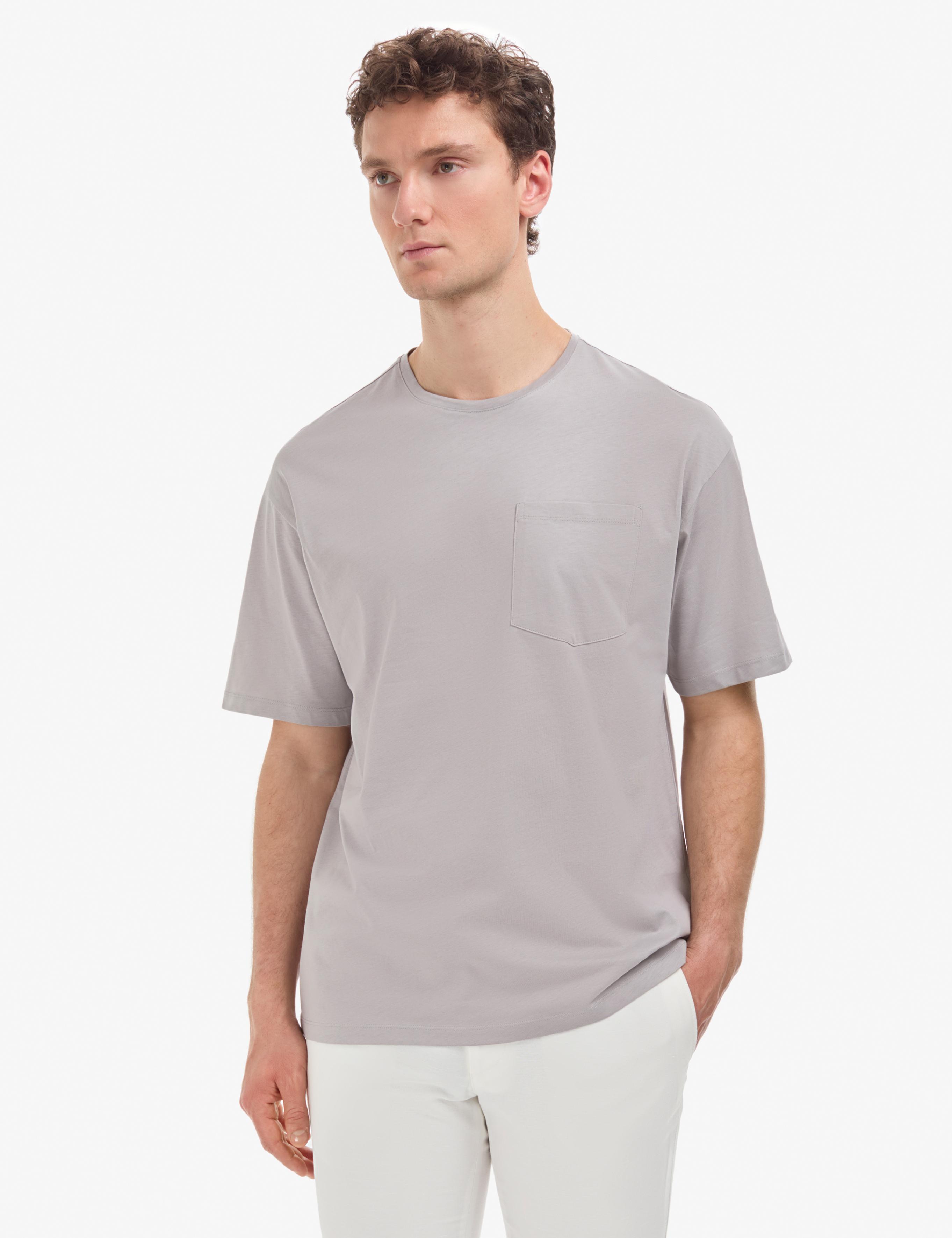 Gri Comfort Fit %100 Pamuk Bisiklet Yaka Basic Tişört