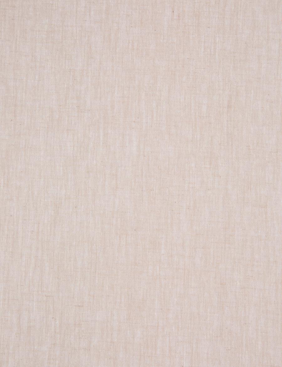 Bej Keten Karışımlı Regular Fit Uzun Kollu Gömlek