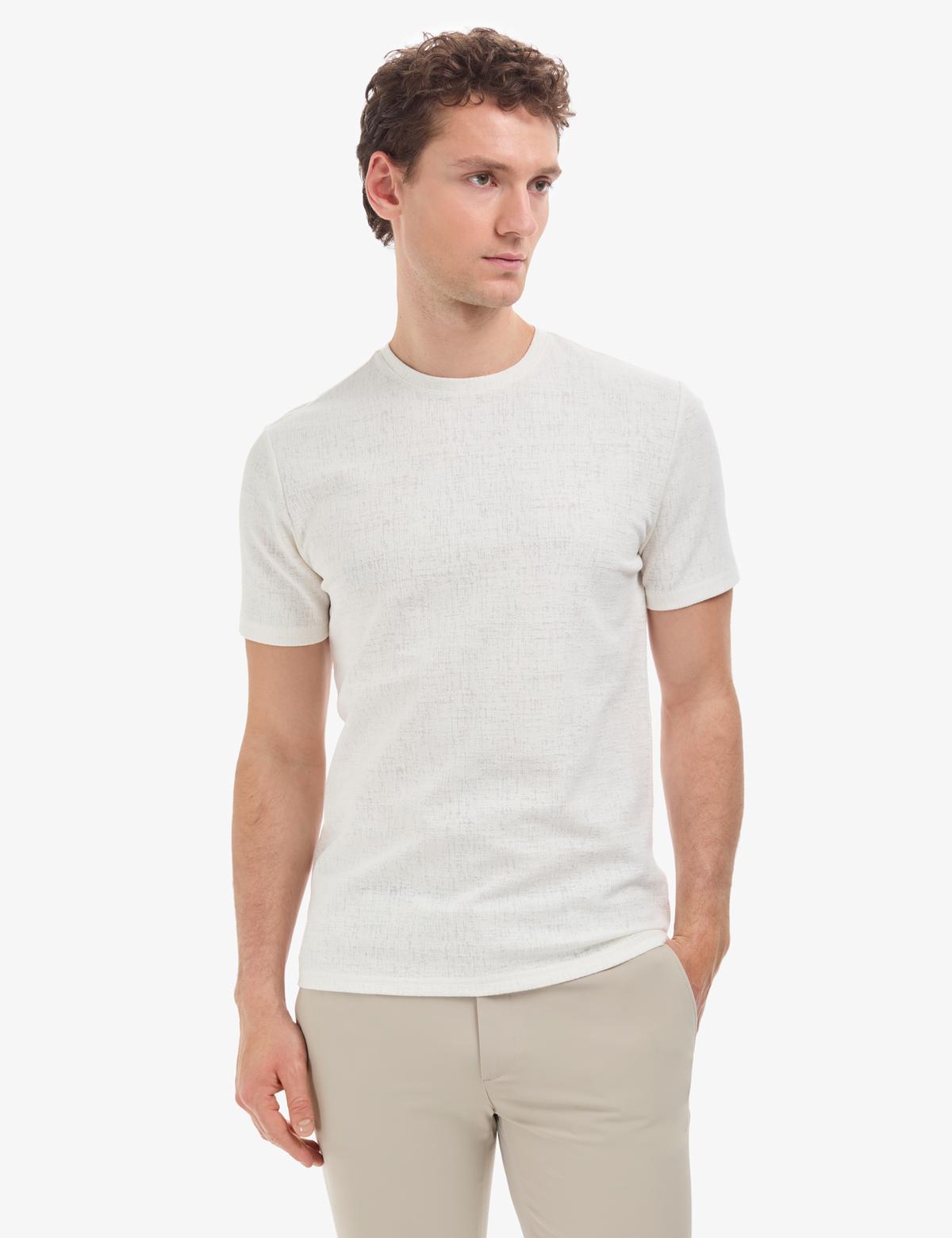 Ekru Regular Fit Tişört - 50327857008