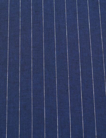 Lacivert  Keten Karışımlı Regular Fit Çizgili Uzun Kollu Gömlek - 50325330008