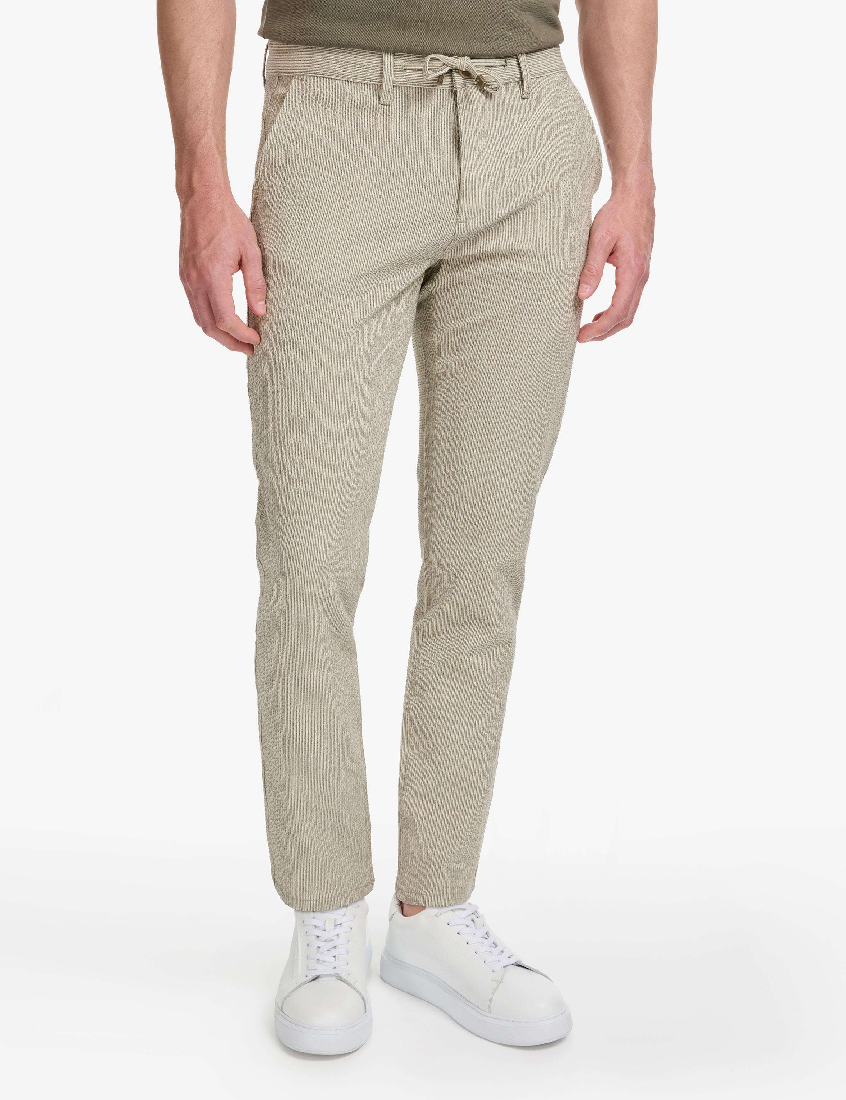 Haki Slim Fit Gofre Yazlık Kanvas Pantolon