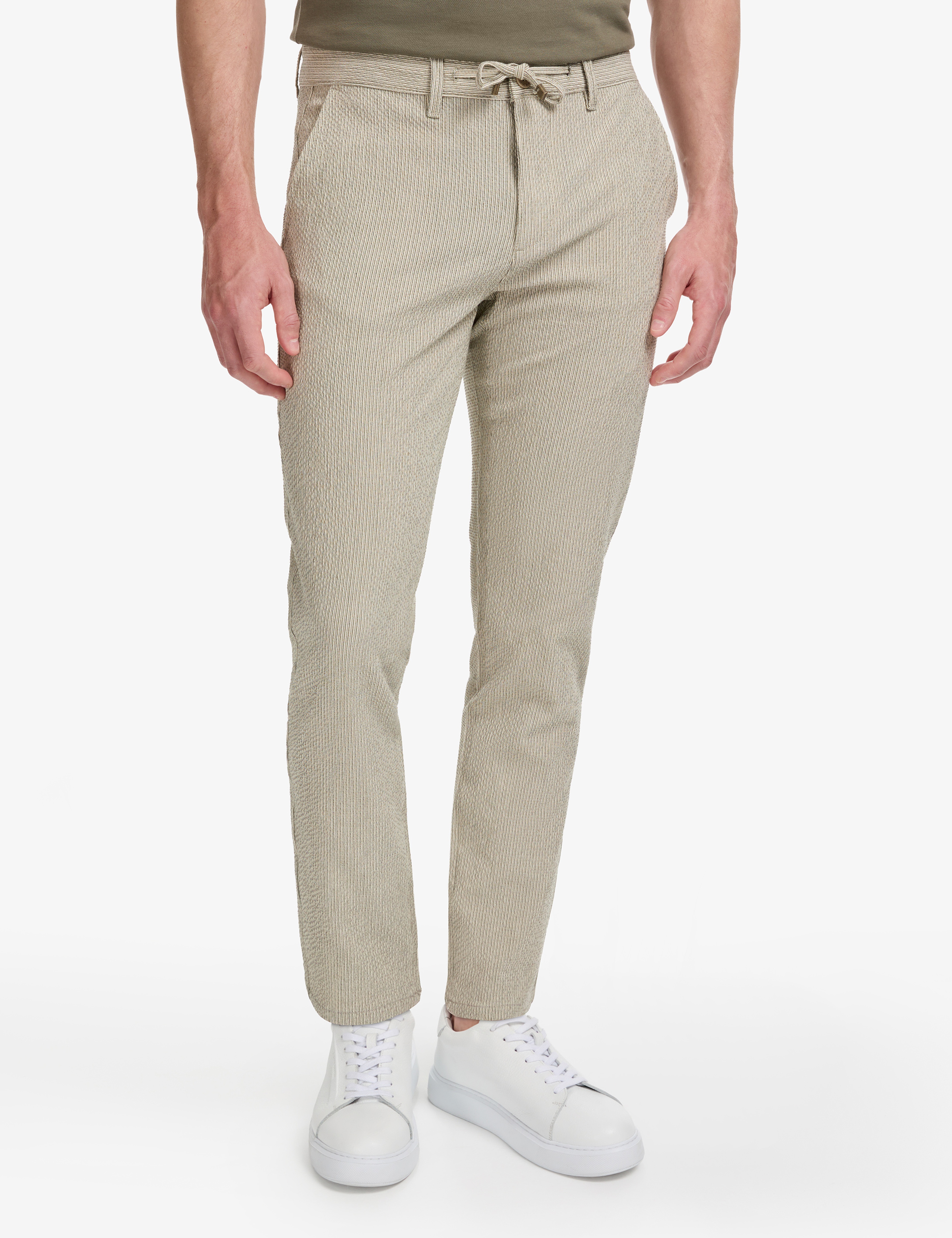 Haki Slim Fit Gofre Yazlık Kanvas Pantolon - Image 2