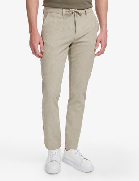 Haki Slim Fit Gofre Yazlık Kanvas Pantolon - 50305235094