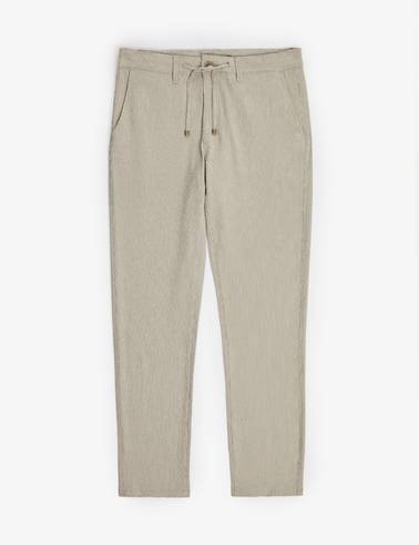 Haki Slim Fit Gofre Yazlık Kanvas Pantolon