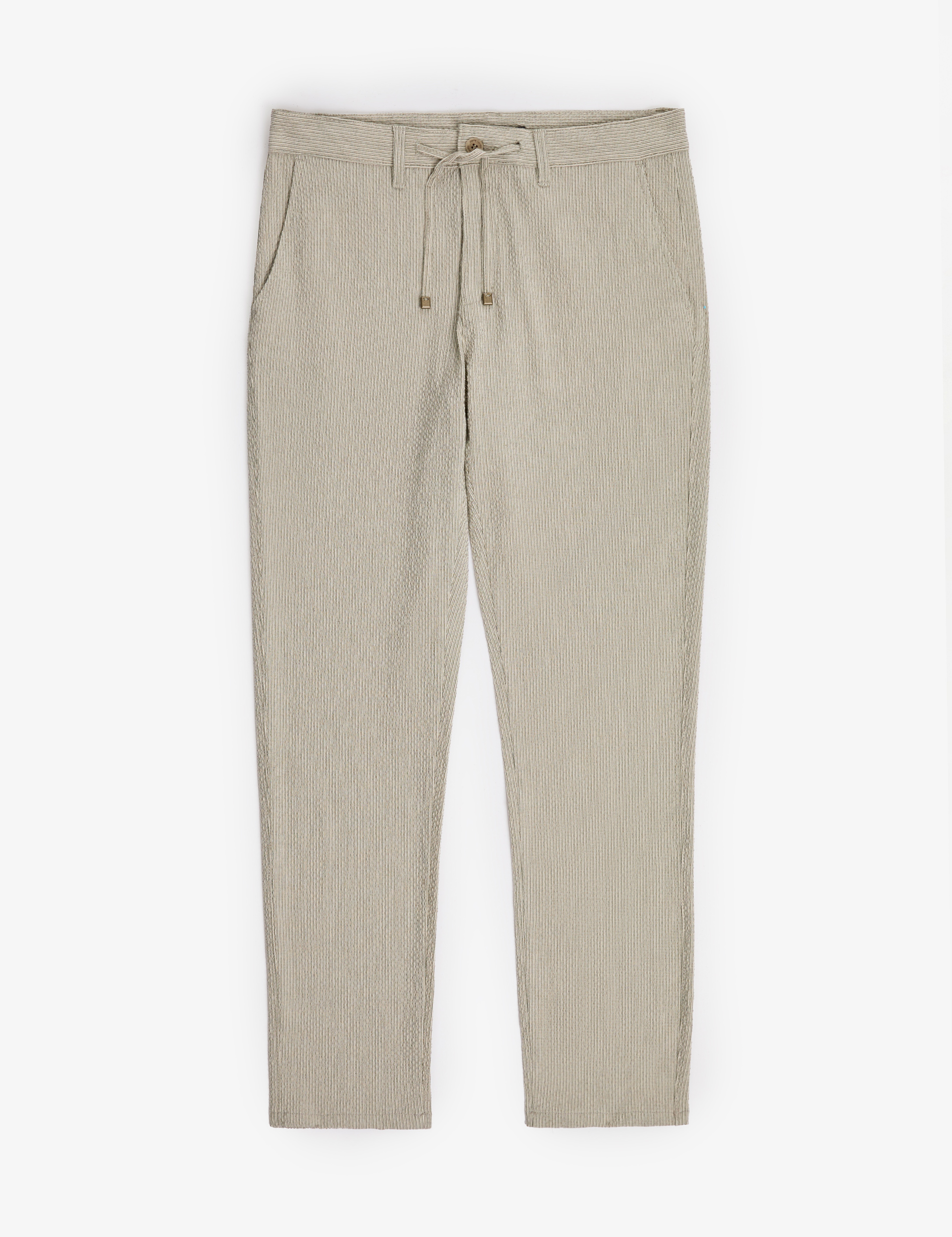 Haki Slim Fit Gofre Yazlık Kanvas Pantolon - Image 5