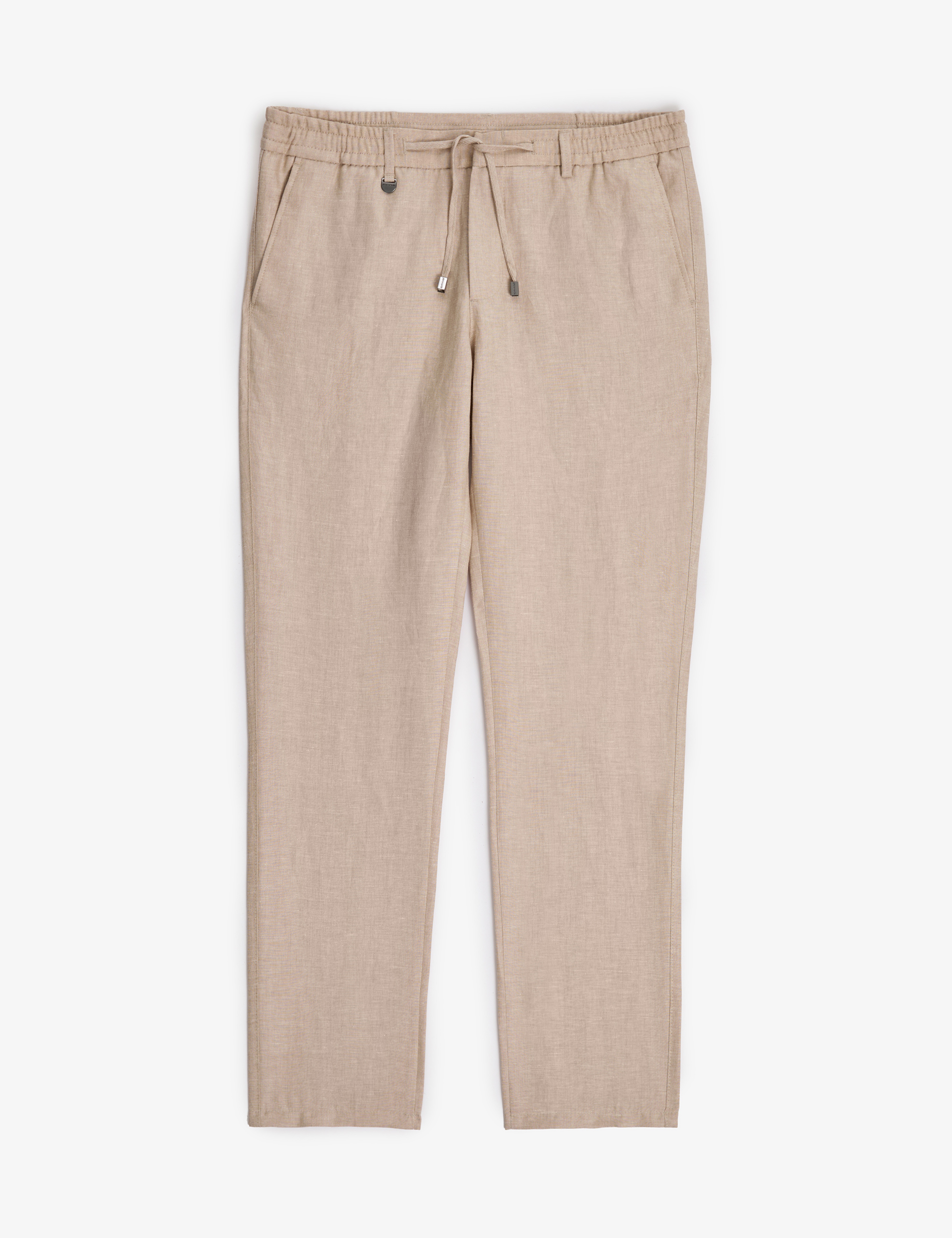 Açık Kahverengi Slim Fit Keten Karışımlı Pantolon - Image 5